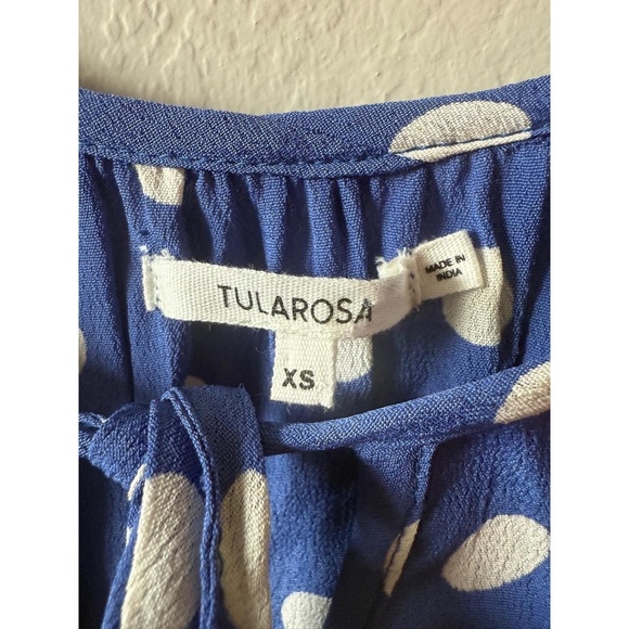 Tularosa Dress Womens Extra Small Blue Polka Dot Sundress Ruffle Hem Boho Chic - Picture 3 of 5